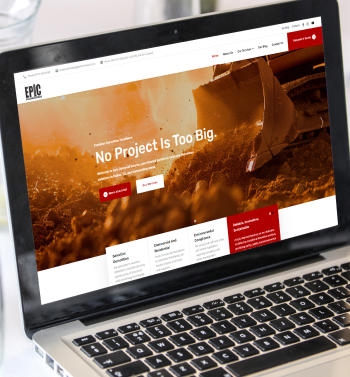 Image of a laptop with Epic Removals website on it.