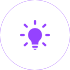 Icon of a purple light bulb.