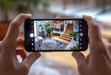taking a picture on a smartphone