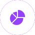 Purple icon of a pie chart.