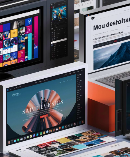 AI generated image of compters and websites.