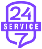 Purple logo for 247 Services