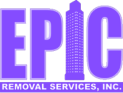 Purple logo for Epic Removal in Dallas, TX.