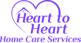 Purple logo for Heart to Heart Home Care Services in Boca Raton, FL.