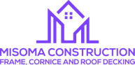 Purple logo for Misoma Construction in East, TX.