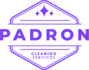 Purple logo for Padron Cleaning Services in East TX.