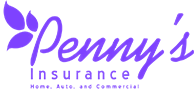 Purple logo for Penny's Insurance in Quinlan, TX