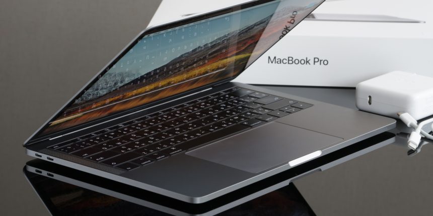 Open macbook pro laptop